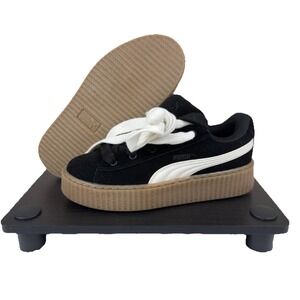 Puma Fenty X Creepers Rihanna Suede Platform Shoes Black White Women's 7.5 NWOB